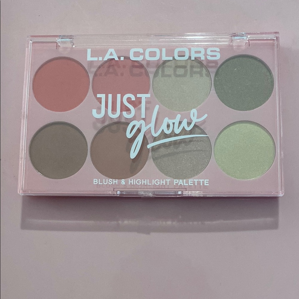 L.A. COLORS Just Glow Blush & Highlight Palette — Pink & Champagne